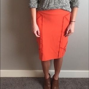 H&M Orange Pencil Skirt
