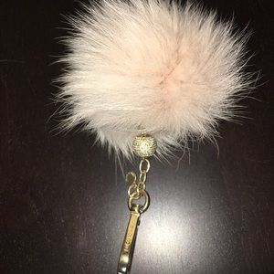 Michael Kors pink key chain fluffy ball