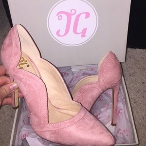 NWT Suede pastel pink heels