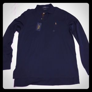 Ralph Lauren Mens Long sleeve Pima Soft Touch Polo