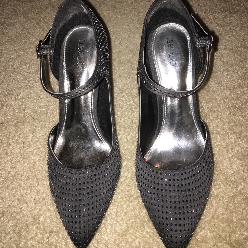 Black studded heels