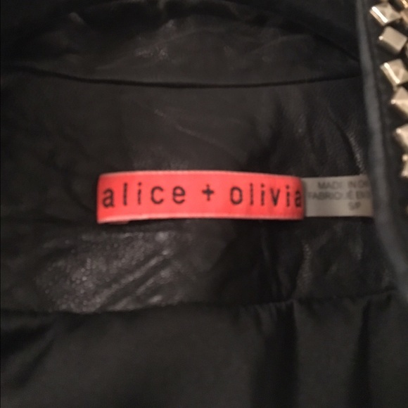 Alice & Olivia Leather Studded Jacket