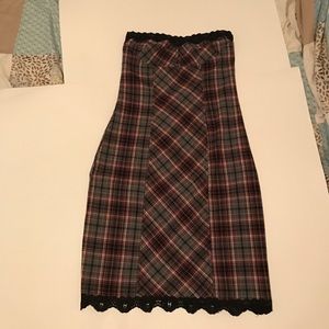 Plaid and lace dress