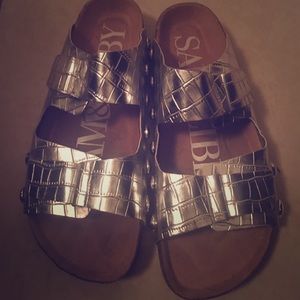 Metallic sandals