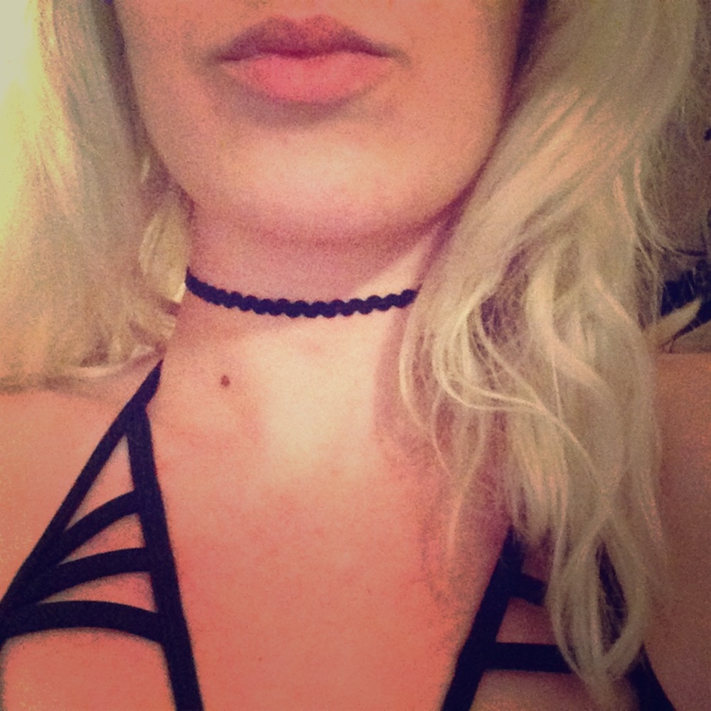 NWT Black Braided Thin Adjustable Choker Necklace
