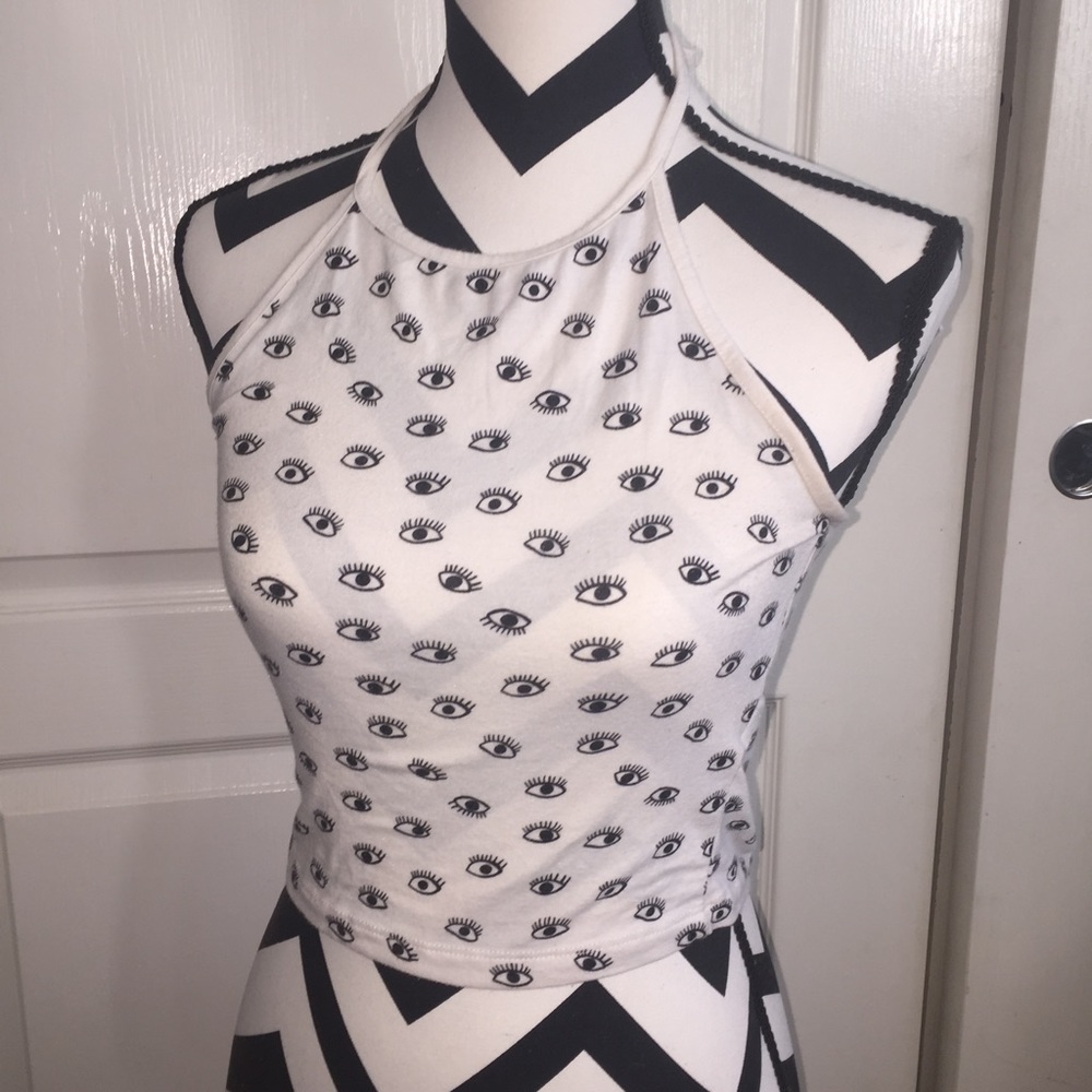 brandy eye print halter top