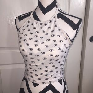 brandy eye print halter top