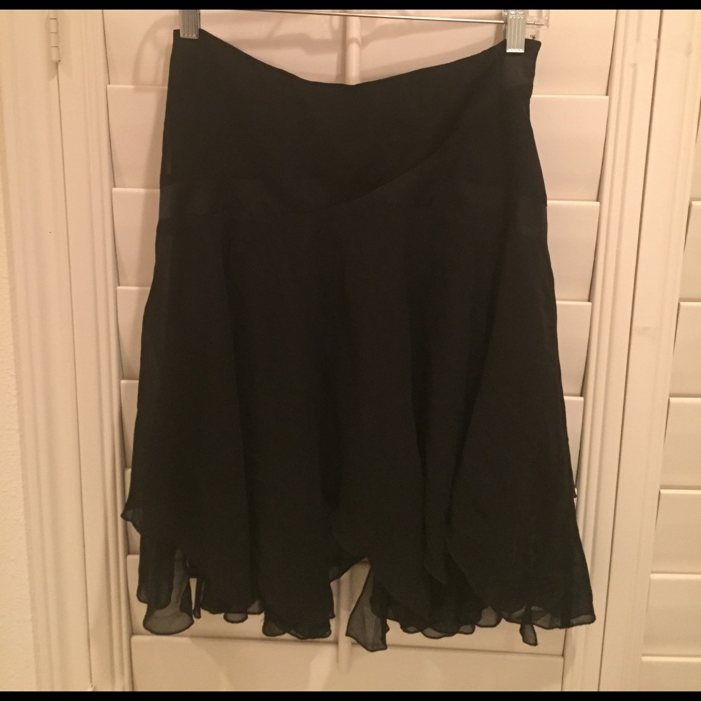 Black Flowing Bebe Skirt
