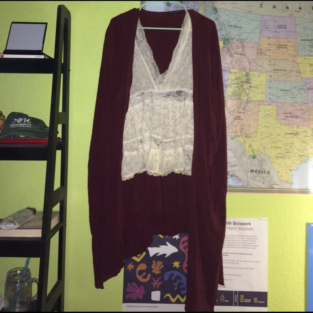 Brandy Melville maroon kimono!