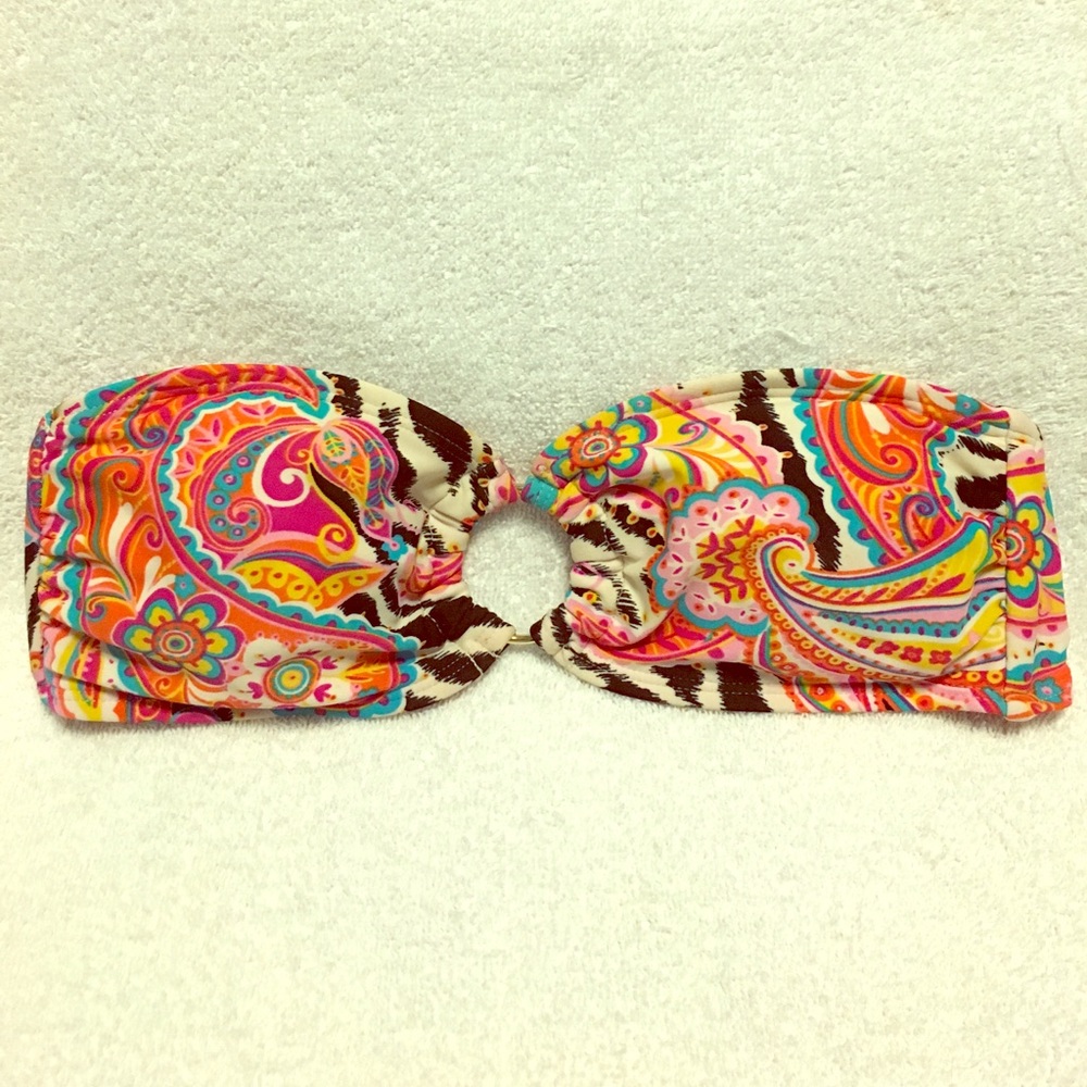 Paisley Printed Bandeau Bikini Top