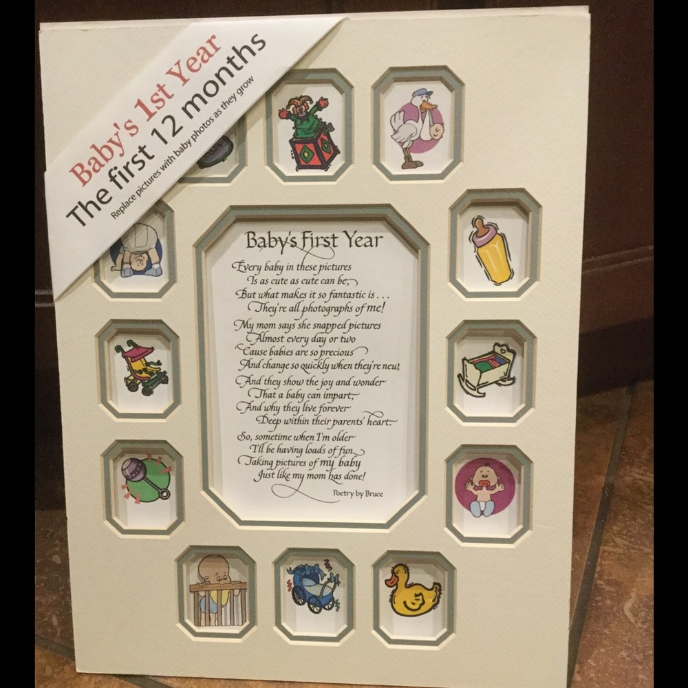 Baby's first year photo mat with poem