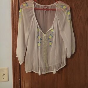 See through white blouse