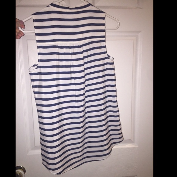 J Crew navy striped sleeveless top size 0 - Picture 2 of 3