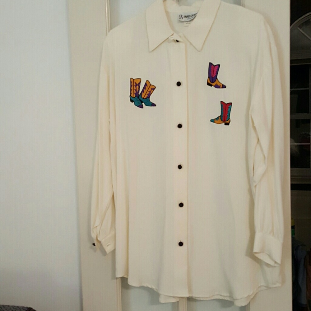 Shirt , NWOT, western theme, embroidered boots