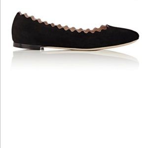 Chloe "Lauren" Black Suede Ballet Flats Size 10