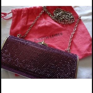 JUDITH LEIBER SWAROVSKI CRYSTAL MINAUDIERE CLUTCH