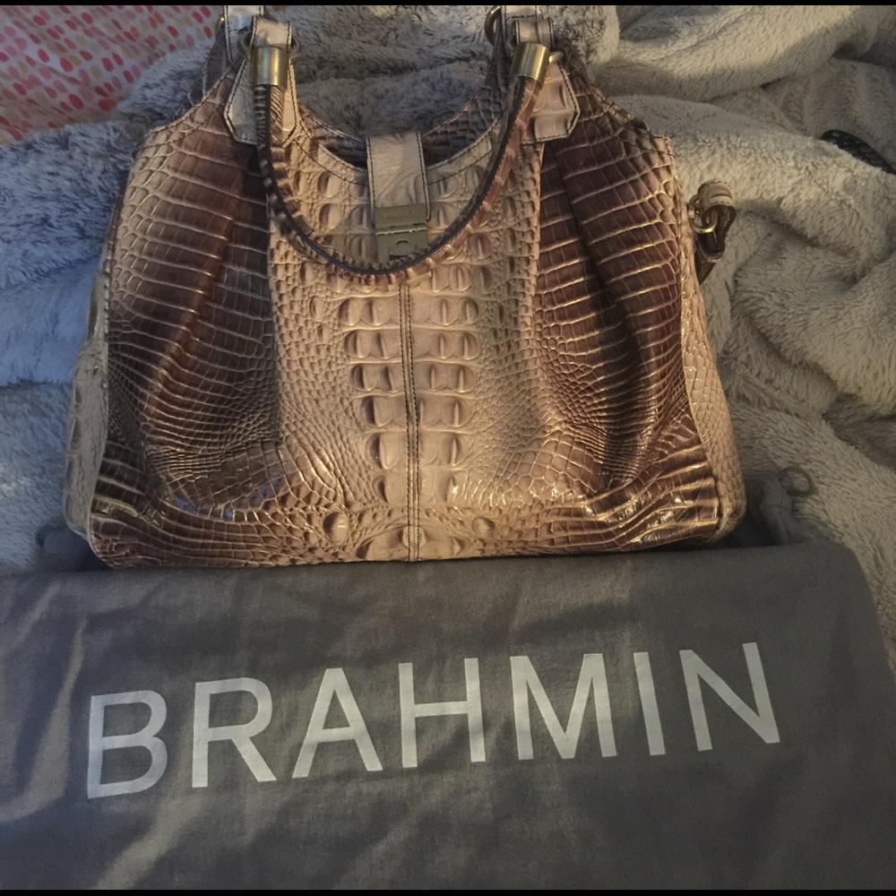 Crock Brahmin brown tan with gold