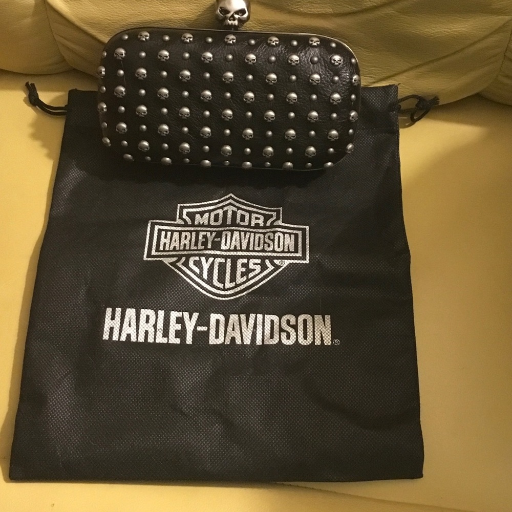 Harley Davidson skull clutch bag NWT