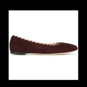 Chloe "Lauren" Dark Brown Suede Flats Size 10
