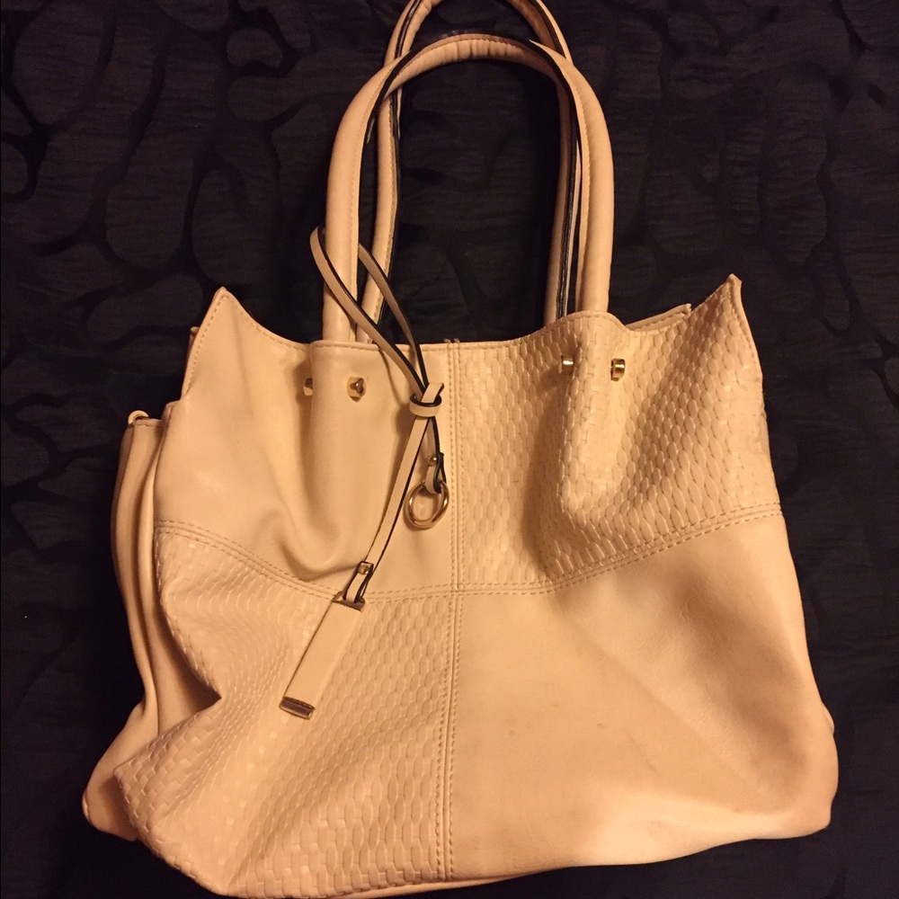 Cream cross body purse