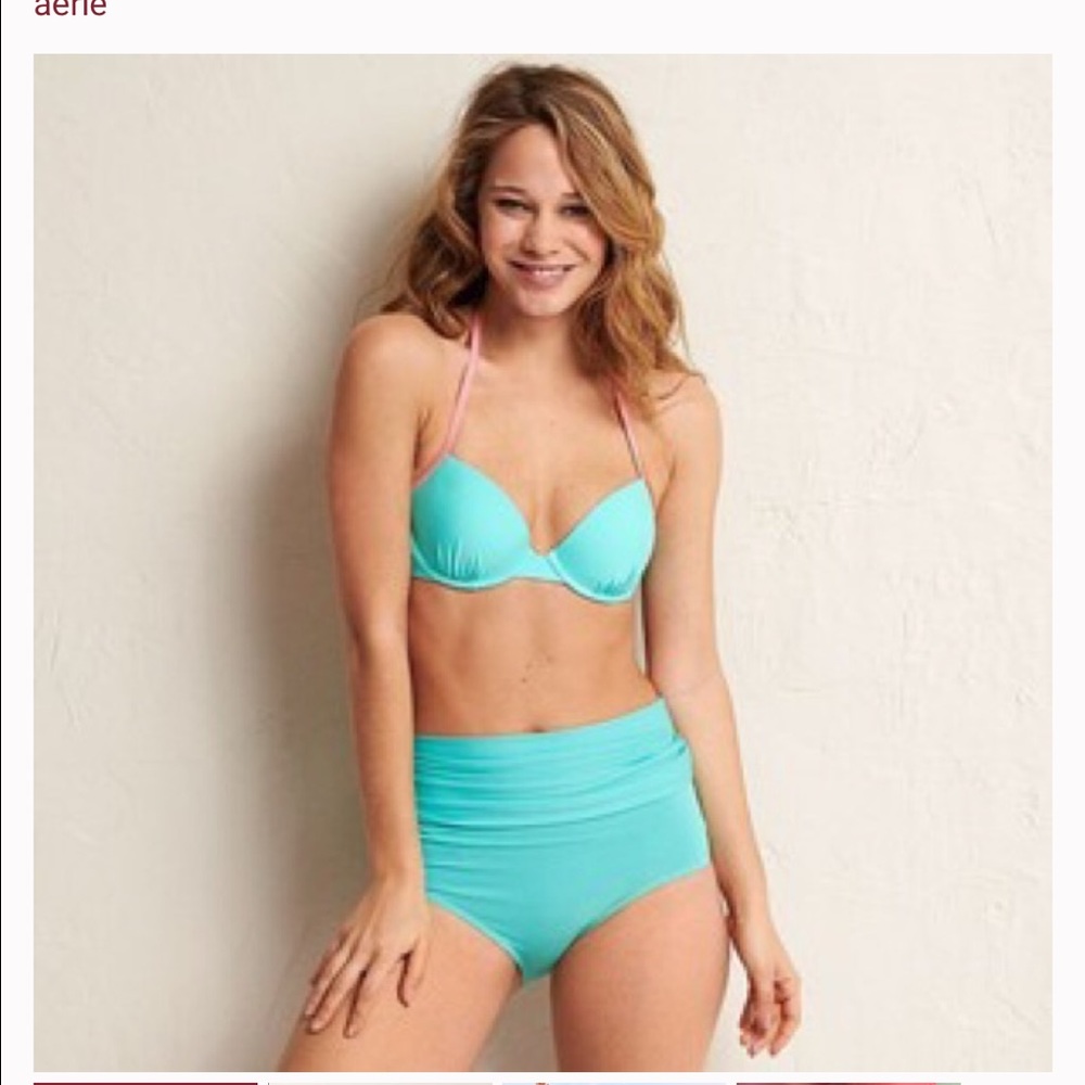 Aerie Blakely lace up bikini top