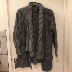 Chunky Knit Gray Oversized Sweater