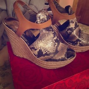 , Snake Skin Wedges