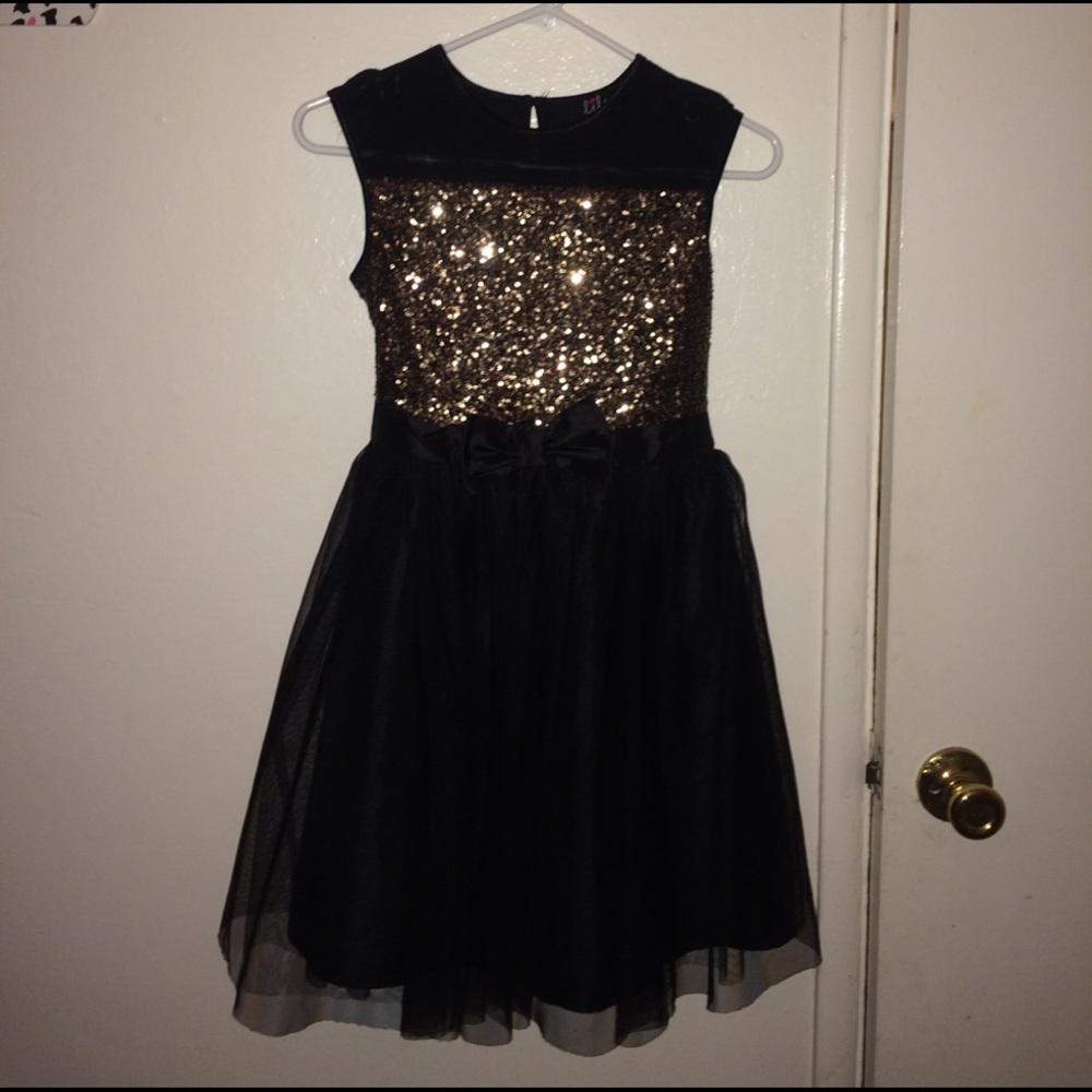 Black and gold formal dress