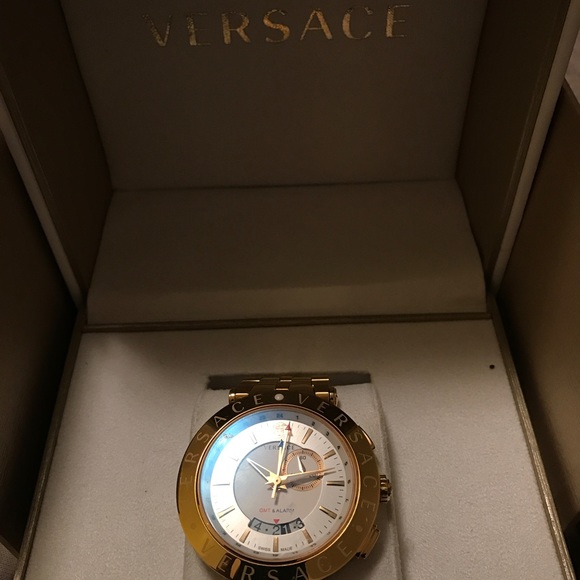 Watch, Men's Swiss V-race GMT Gold ion plated - Picture 2 of 7