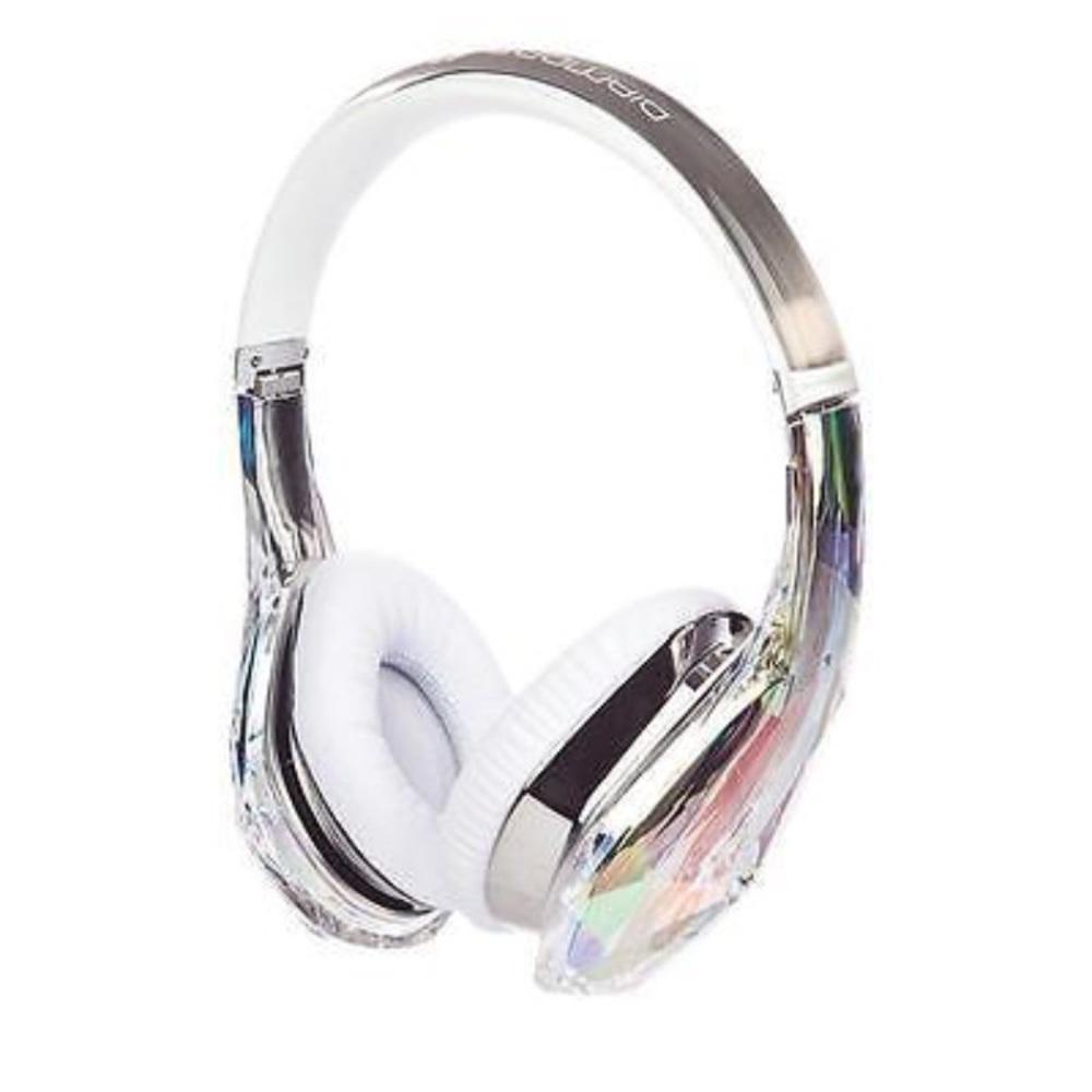 Diamond tear white headphones