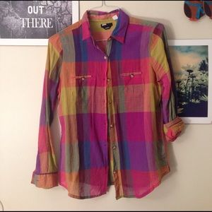 Multi colored button up