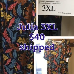 LulaRoe 3XL Julia dress *Feathers* NWT