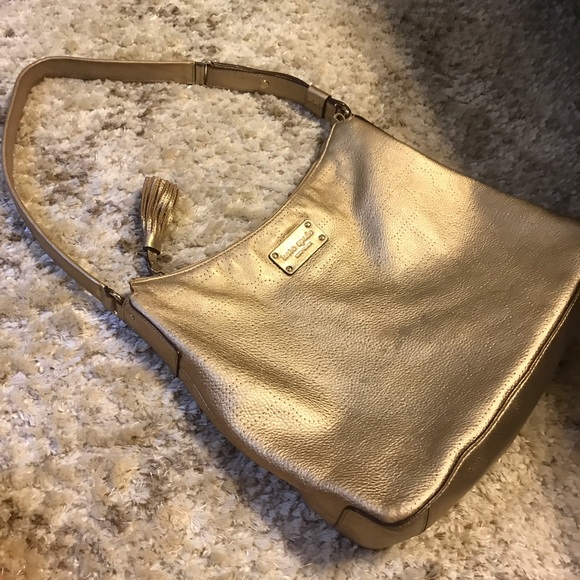 Kate spade gold metallic handbag - Picture 1 of 8