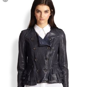 Phillip Lim leather moto, ruffle jacket
