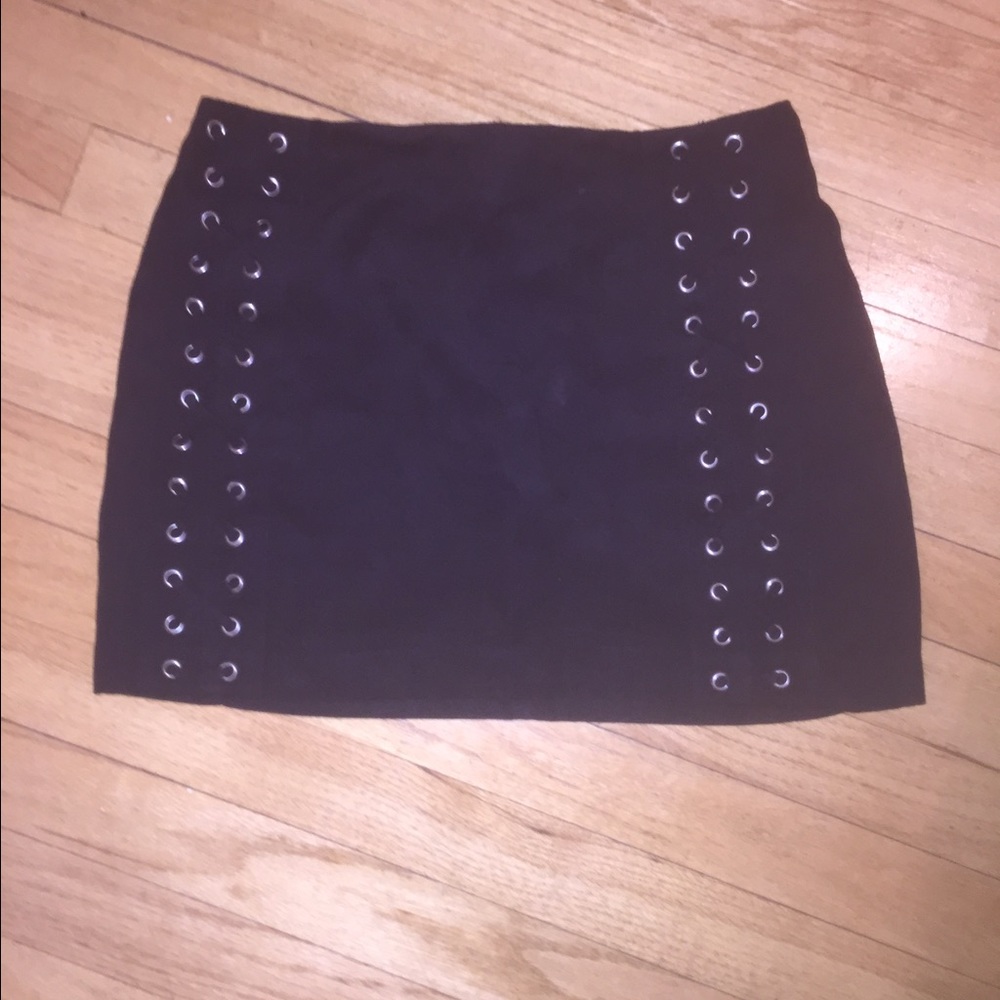 Black suede skirt