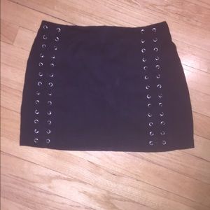 Black suede skirt
