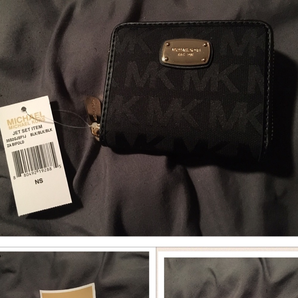 Michael Kors Jet set zip around wallet Black