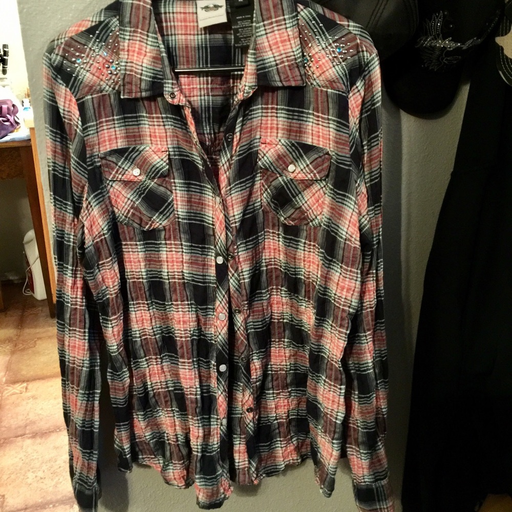 Harley Davidson crinkle shirt sz X