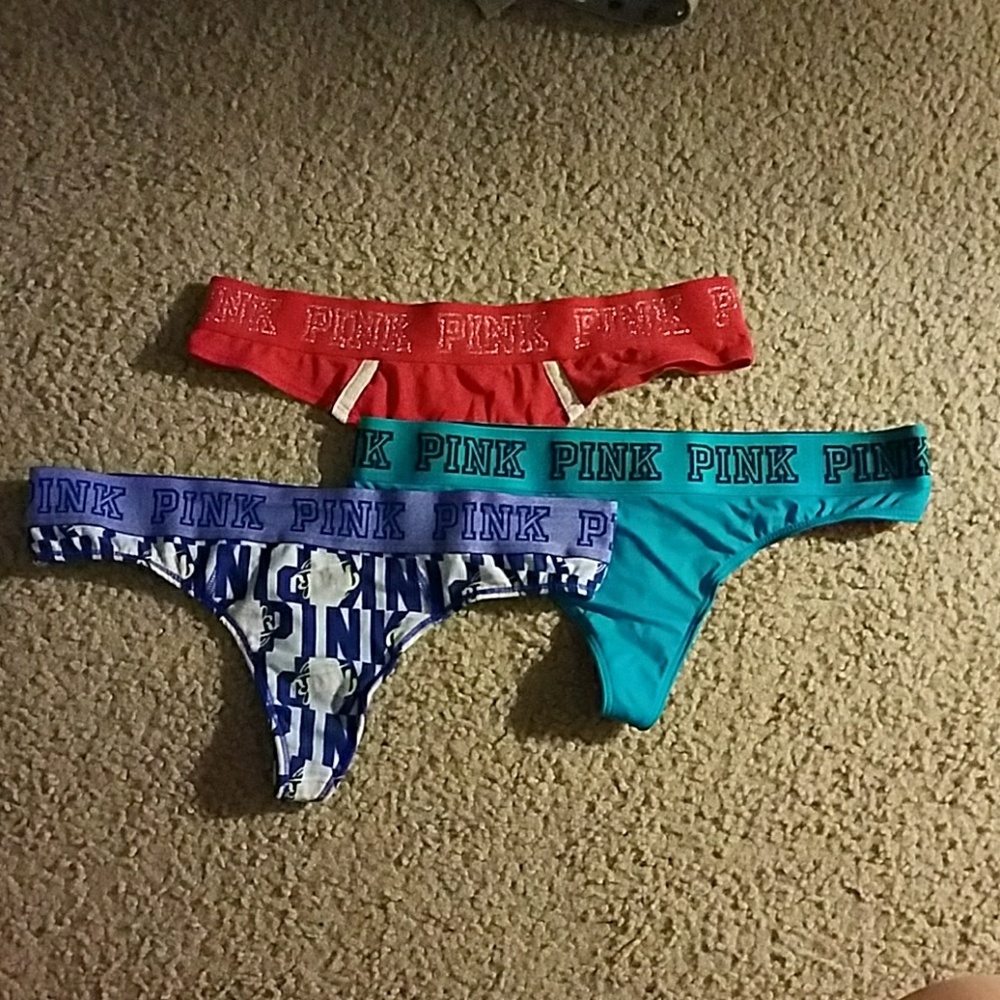 Pink logo thongs