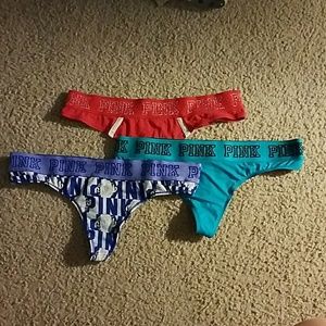 Pink logo thongs
