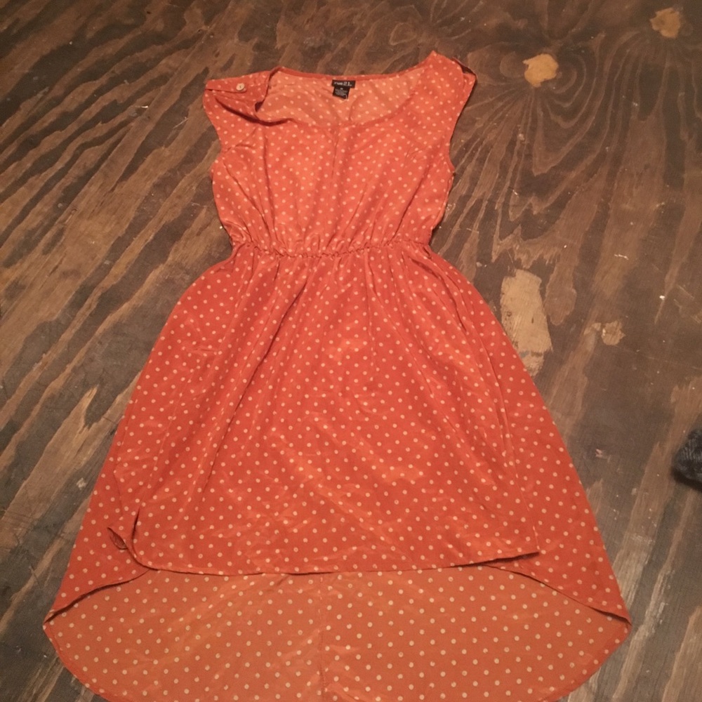 Orange polka dot dress