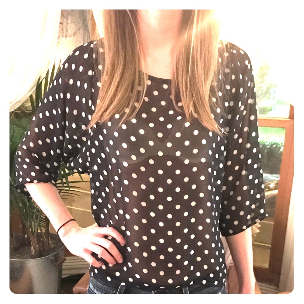Sheer Polka Dot Blouse