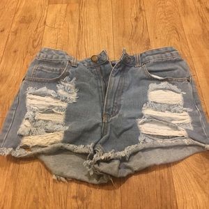 Forever 21 high waisted distressed shorts