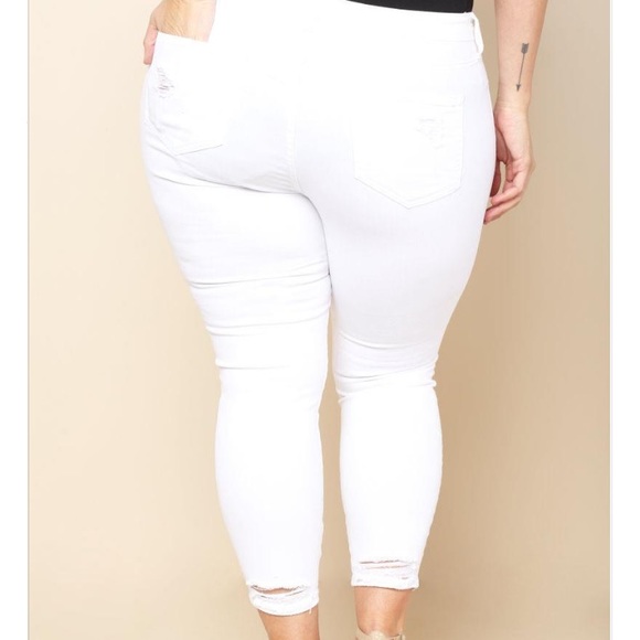 💕NEW PLUS (1-> 18 LEFT) white ankle skinny jeans - Picture 5 of 7