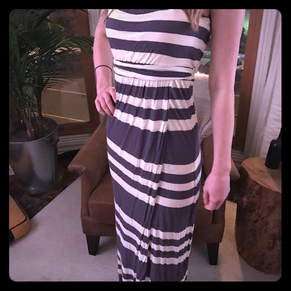 Blue and White Stripe Maxi