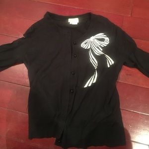 Kate Spade Black Bow Cardigan-- Sz L