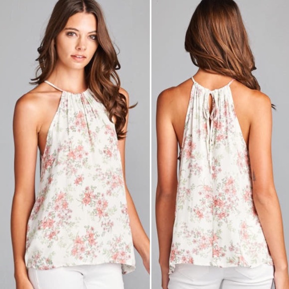 Boutique Lovely CrushSleeveless Floral White Top - Picture 3 of 4