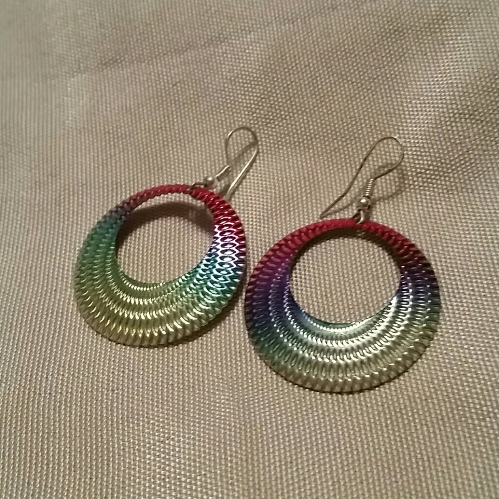Rainbow hoop earrings