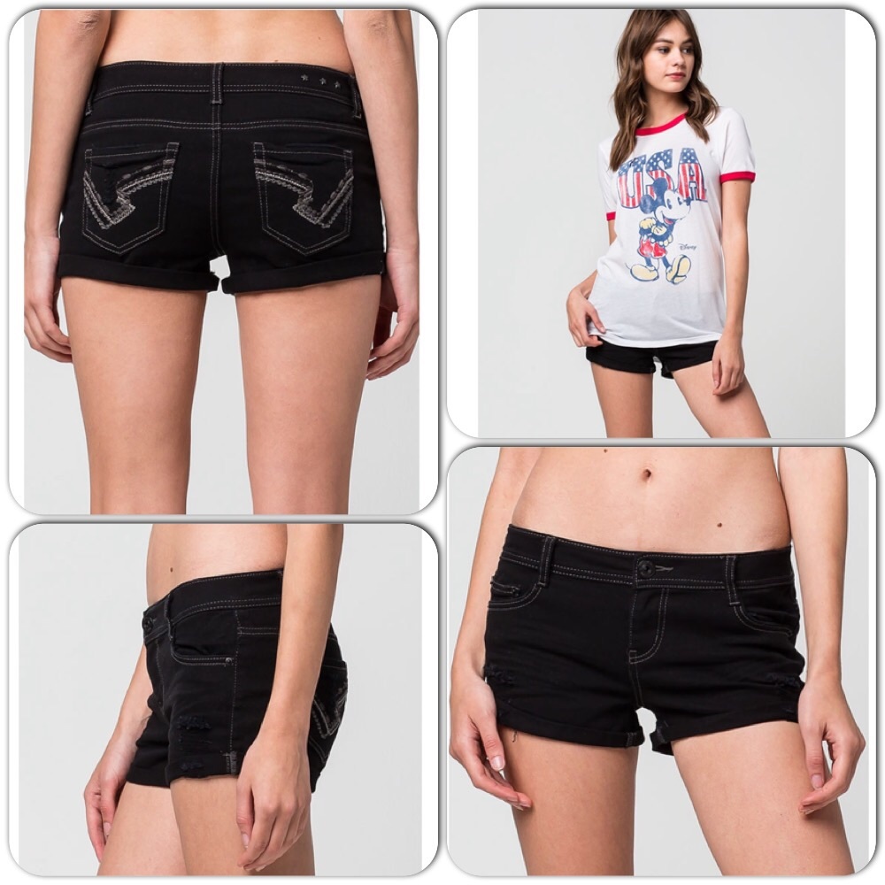 Vanilla star premium cuffed black shorts