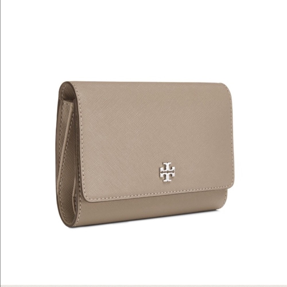 TORY BURCH Robinson Medium Flap Wallet French Gray - Picture 7 of 7